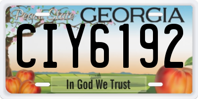 GA license plate CIY6192