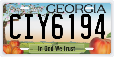 GA license plate CIY6194