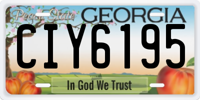 GA license plate CIY6195
