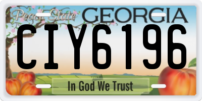 GA license plate CIY6196