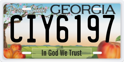 GA license plate CIY6197