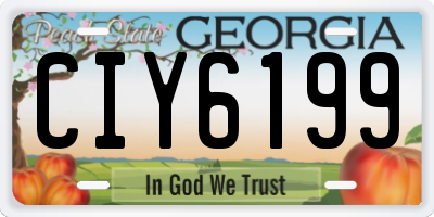 GA license plate CIY6199