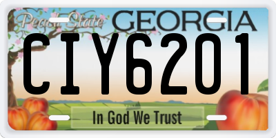 GA license plate CIY6201