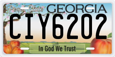 GA license plate CIY6202
