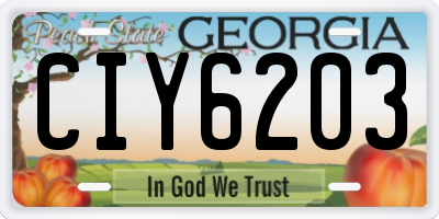 GA license plate CIY6203