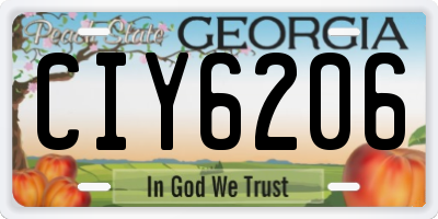 GA license plate CIY6206