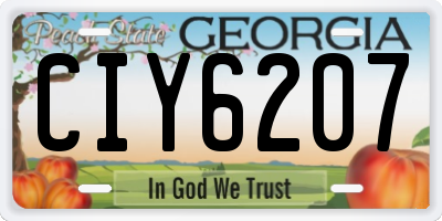 GA license plate CIY6207