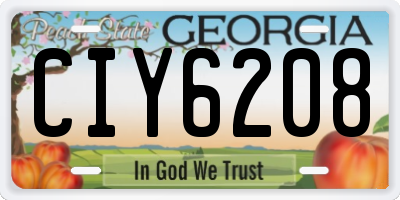 GA license plate CIY6208
