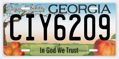 GA license plate CIY6209