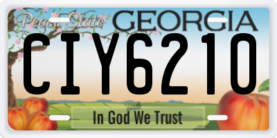 GA license plate CIY6210
