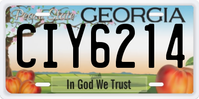 GA license plate CIY6214