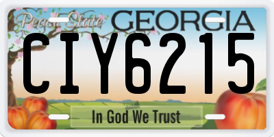 GA license plate CIY6215