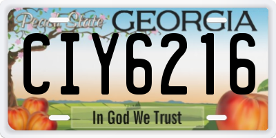 GA license plate CIY6216