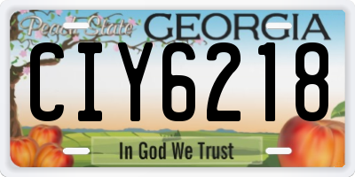 GA license plate CIY6218