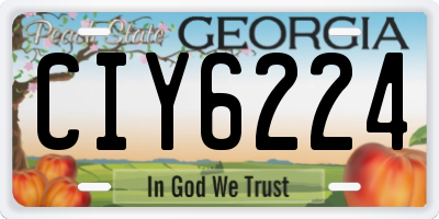 GA license plate CIY6224