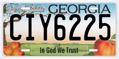 GA license plate CIY6225