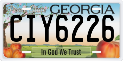 GA license plate CIY6226