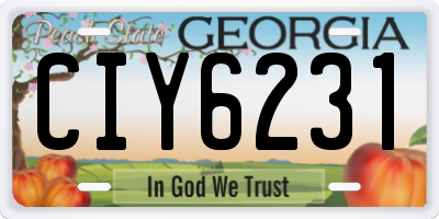 GA license plate CIY6231