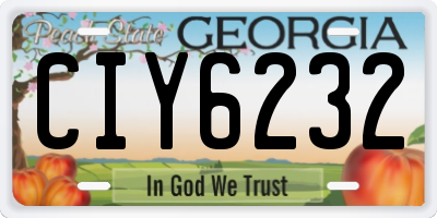 GA license plate CIY6232