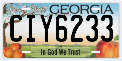 GA license plate CIY6233