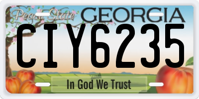 GA license plate CIY6235