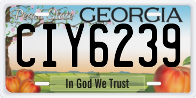 GA license plate CIY6239