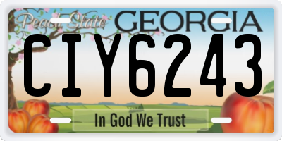 GA license plate CIY6243