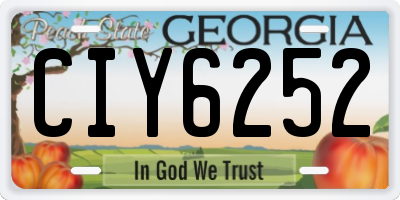 GA license plate CIY6252