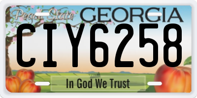 GA license plate CIY6258