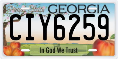 GA license plate CIY6259