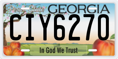 GA license plate CIY6270
