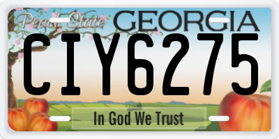 GA license plate CIY6275