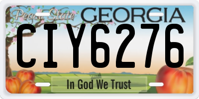 GA license plate CIY6276