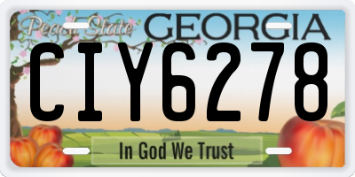 GA license plate CIY6278