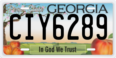 GA license plate CIY6289