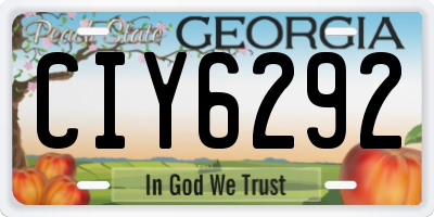 GA license plate CIY6292