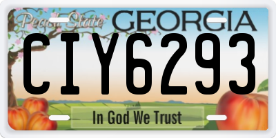 GA license plate CIY6293
