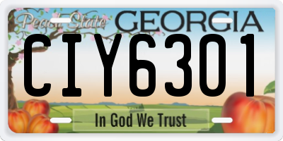 GA license plate CIY6301