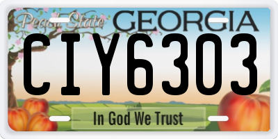 GA license plate CIY6303