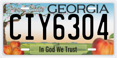 GA license plate CIY6304
