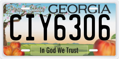 GA license plate CIY6306