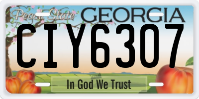 GA license plate CIY6307