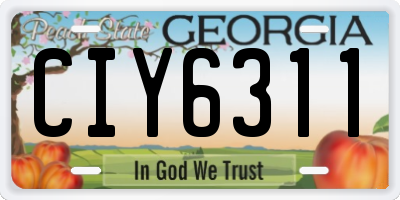 GA license plate CIY6311