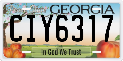 GA license plate CIY6317