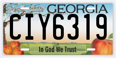 GA license plate CIY6319