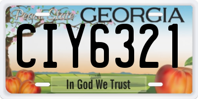 GA license plate CIY6321