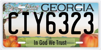 GA license plate CIY6323