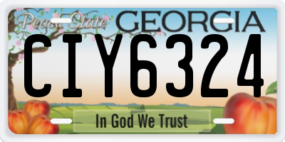 GA license plate CIY6324