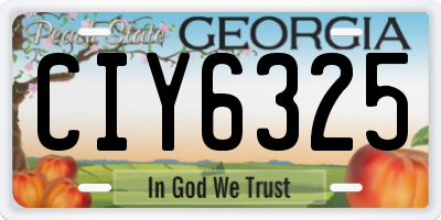 GA license plate CIY6325