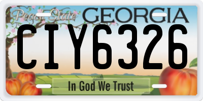 GA license plate CIY6326